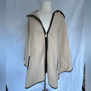 Kenneth Cole New York Tan Cape with Black Trim